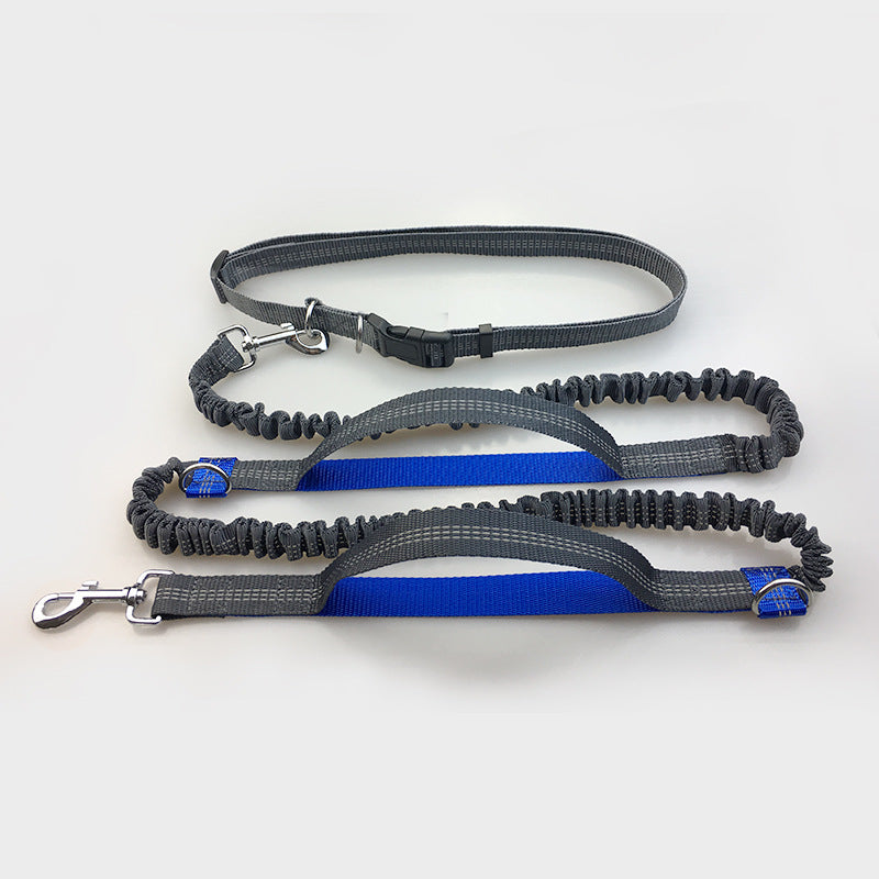 Multi-function running dog leash double elastic leash