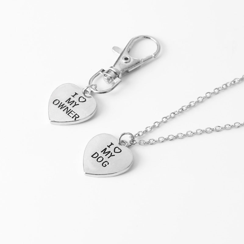 Love My Owner | I love My Dog|  Pet Dog Bone Necklace