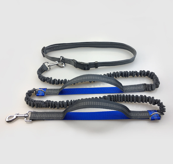 Multi-function running dog leash double elastic leash