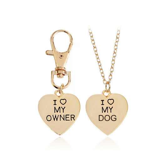 Love My Owner | I love My Dog|  Pet Dog Bone Necklace