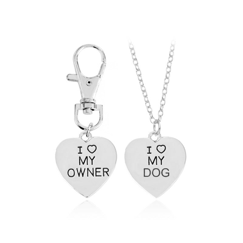 Love My Owner | I love My Dog|  Pet Dog Bone Necklace