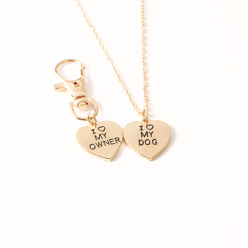 Love My Owner | I love My Dog|  Pet Dog Bone Necklace