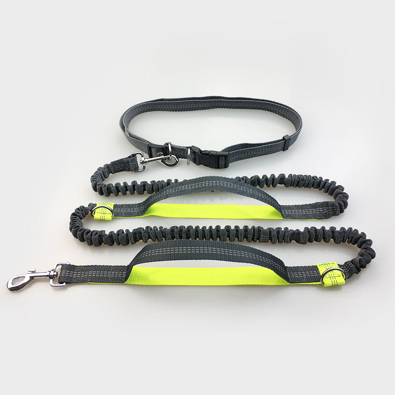 Multi-function running dog leash double elastic leash