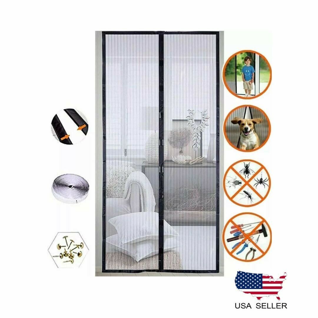 Magnetic Screen Door Retractable Mesh Net Pet Patio Hands Free