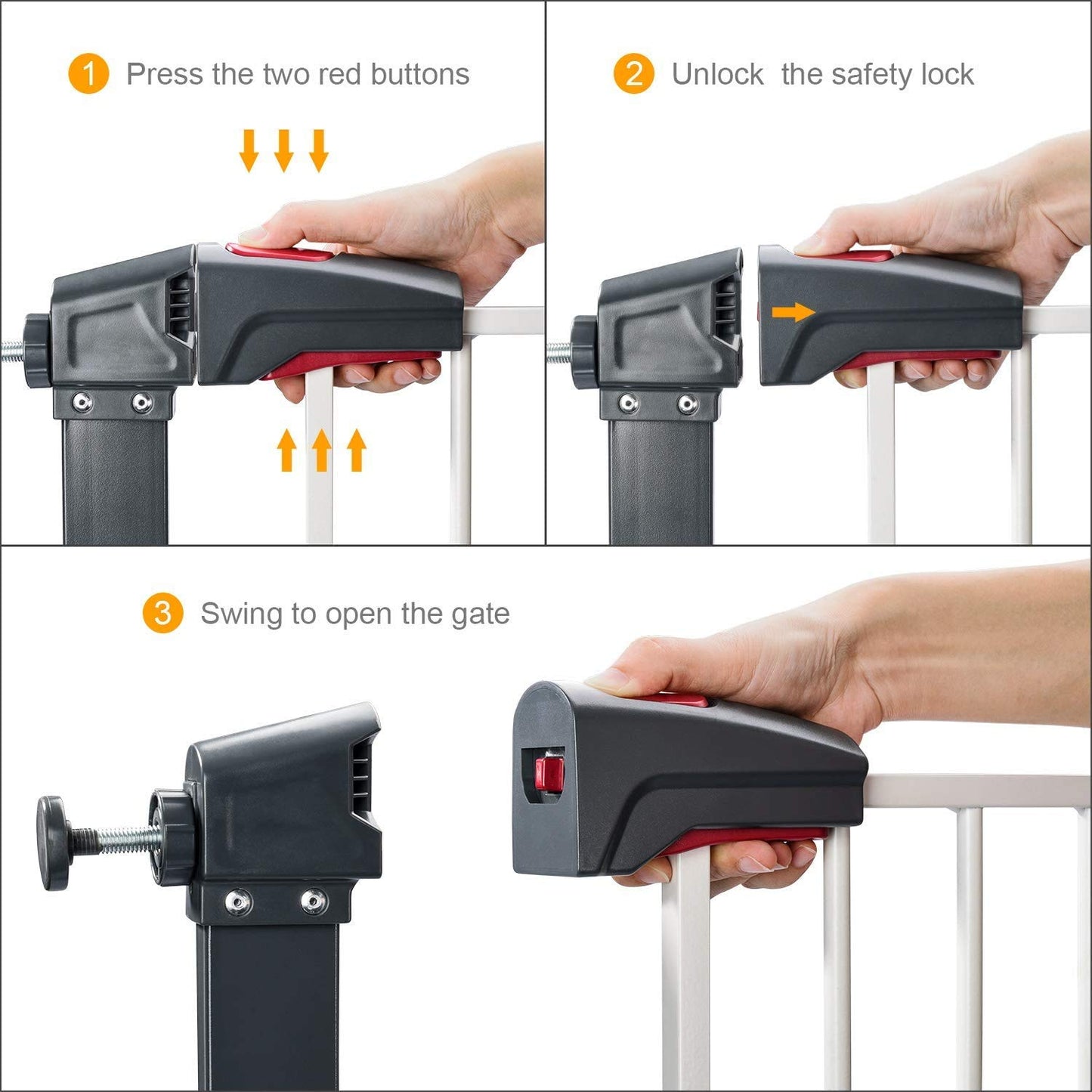 Safe Gate With 4 Pressured Adjustment Bolts ,Stair Gate For Pets