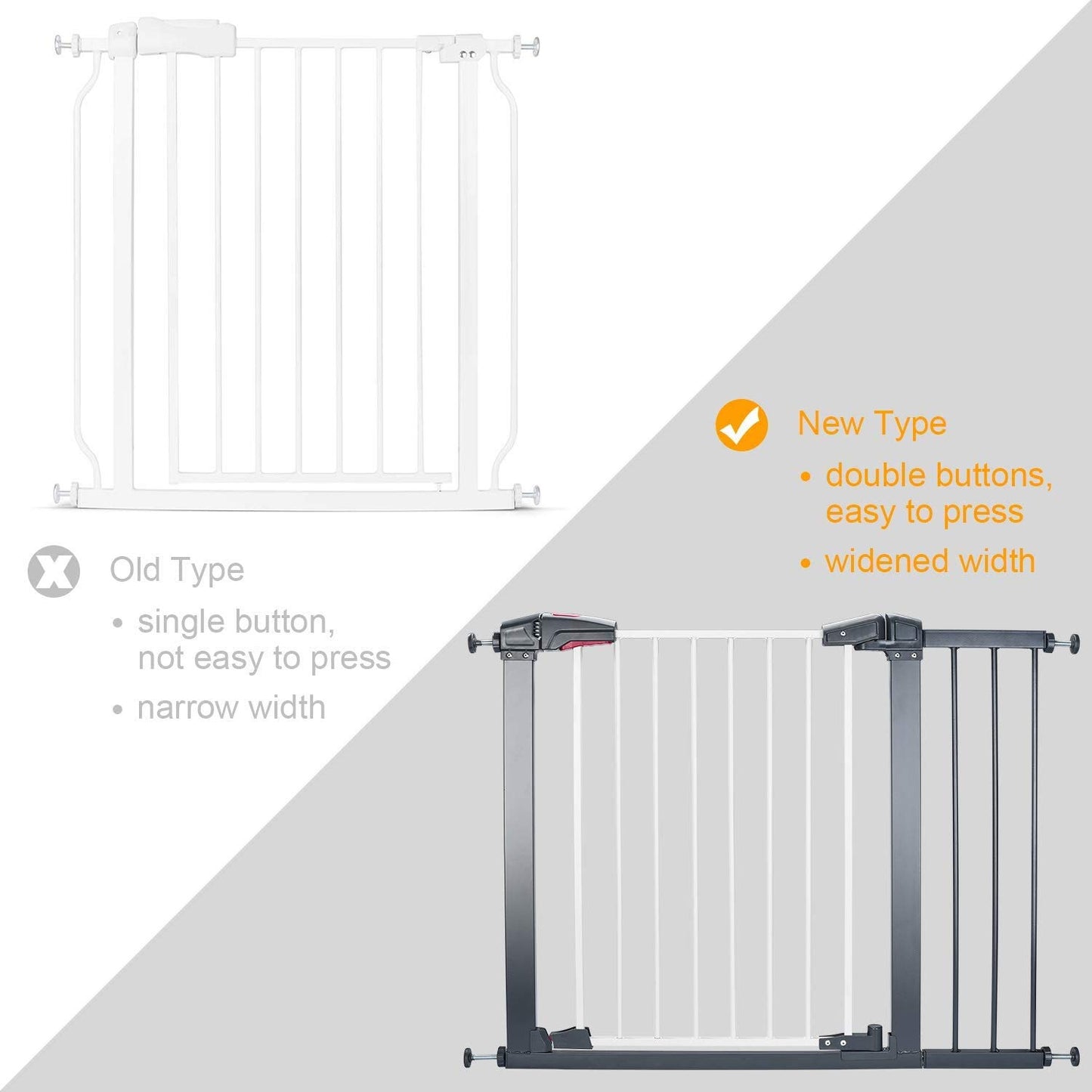 Safe Gate With 4 Pressured Adjustment Bolts ,Stair Gate For Pets