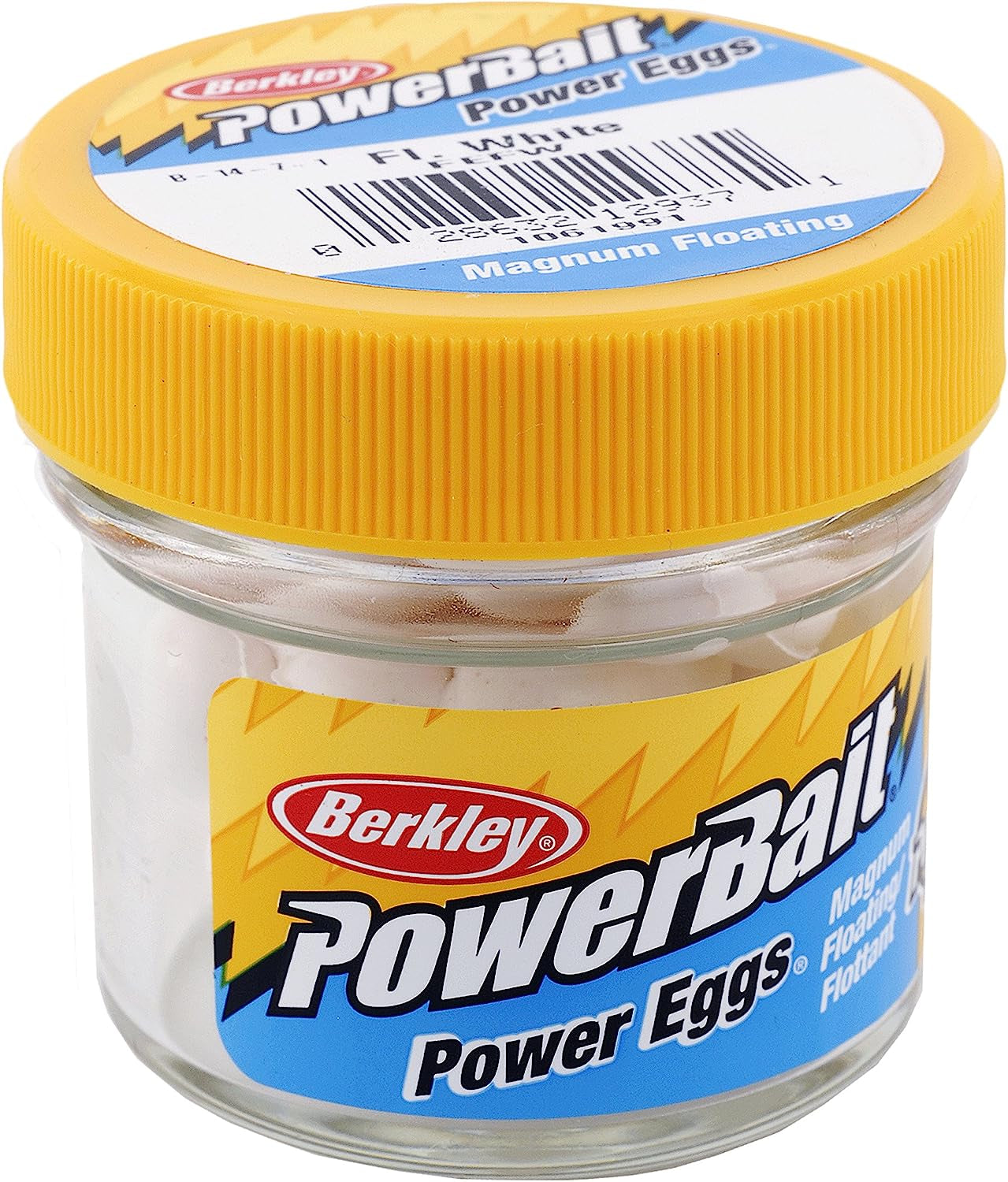 Berkley Powerbait Power Eggs Floating Magnum Fishing Soft Bait, Fluorescent White - Original Scent, .5 Oz Small Jar