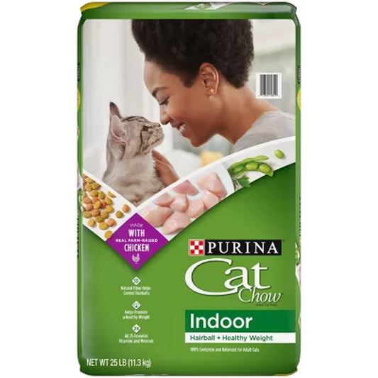 Purina Cat Chow Indoor Dry Cat Food, Hairball + Healthy Weight - 25 Lb. Bag