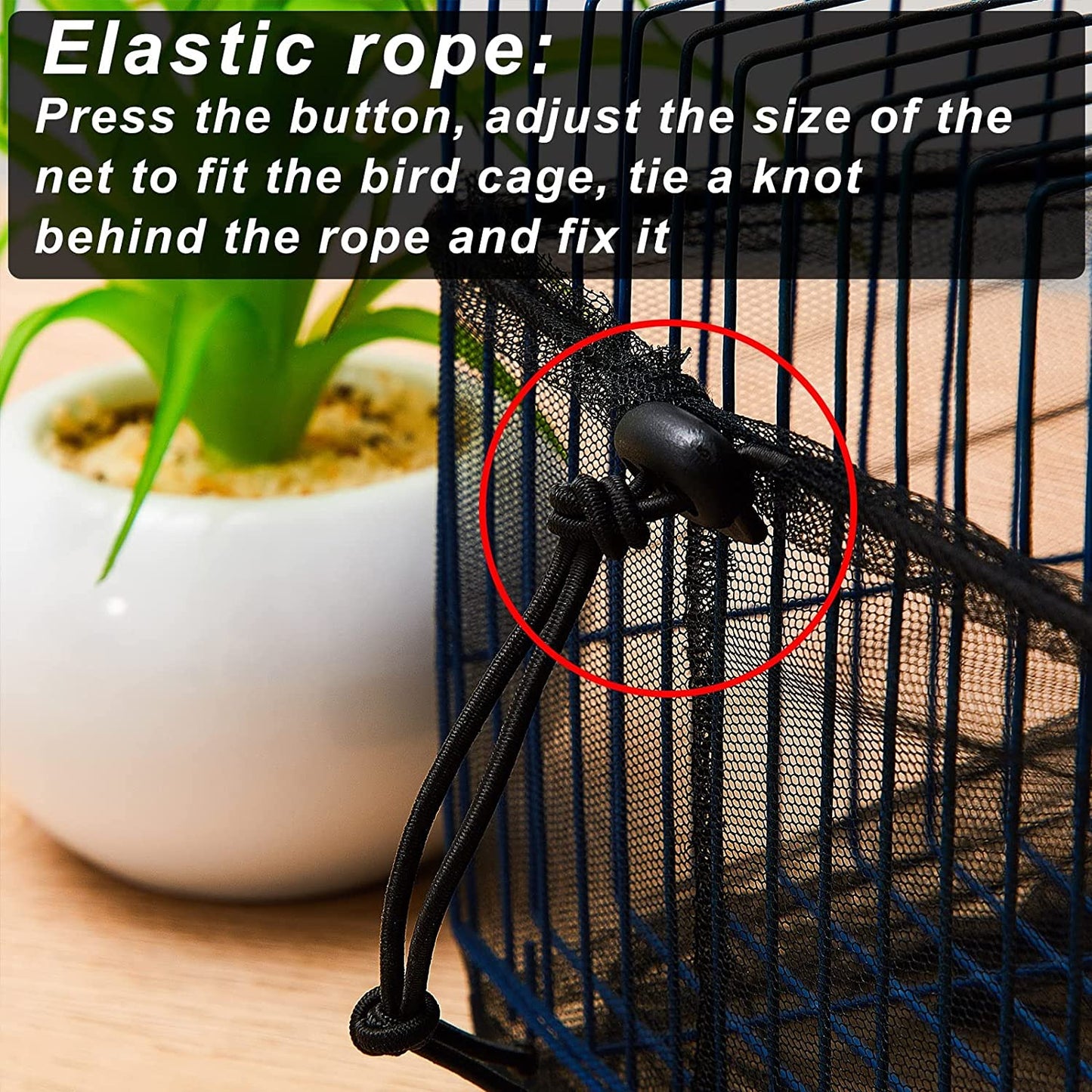 Adjustable Bird Cage Net Cover Birdcage Seed Feather Catcher Soft Skirt Guard Birdcage Nylon Mesh Netting for Parrot Parakeet Macaw round Square Cages (Black, 118 X 15 Inch/ 300 X 37 Cm)