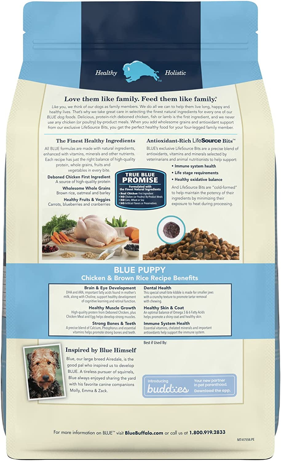 Blue Buffalo Life Protection Formula Natural Puppy Dry Dog Food, Chicken and Brown Rice 5-Lb Trial Size Bag