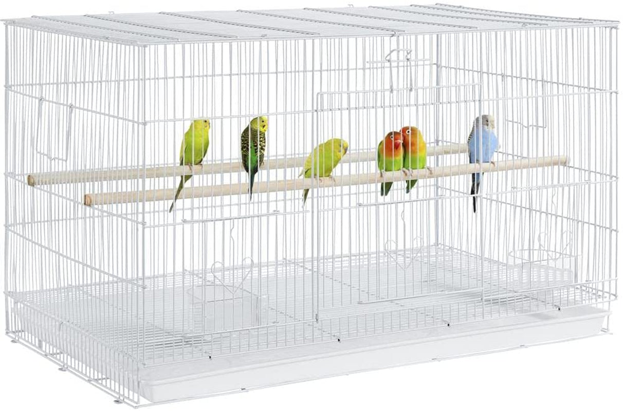 30-Inch Stackable Flight Bird Cages for Parakeets Cockatiels Conures Finches Budgies Lovebirds Canaries Small Birds Parrots Birdcage, White