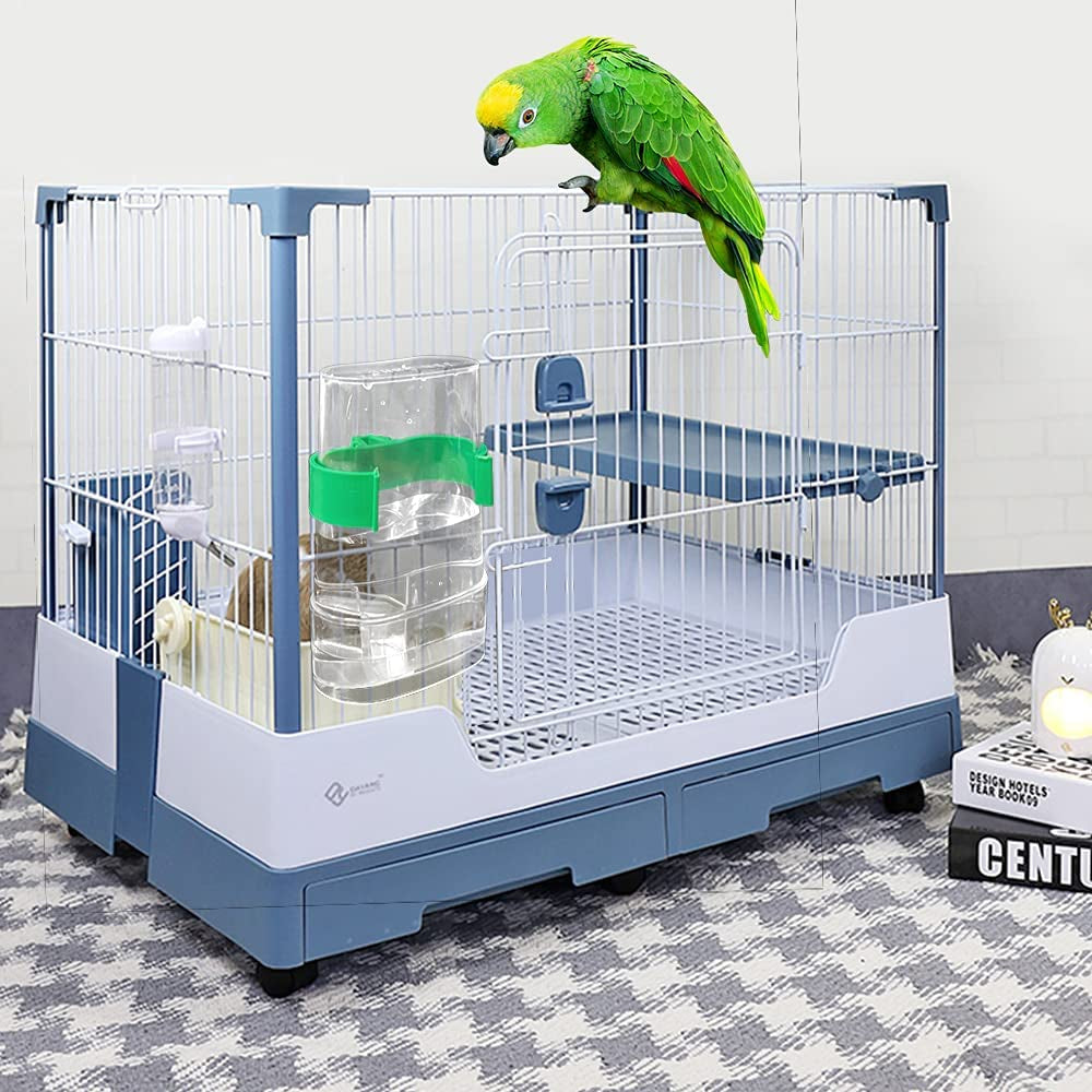 2 Pcs Automatic Bird Water Dispenser, Parrot Bird Water Feeder, Bottles Bird Drinker Seed Food Container, Parakeet Cage Accessories for Parakeet Budgies Cockatiel Lovebird Small Birds Canary Finch