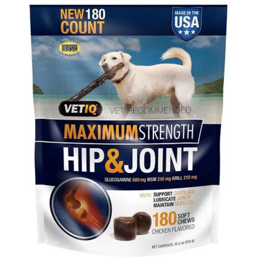 VETIQ Maximum Strength Hip & Joint Soft Dog Chews, Chicken Flavored (180 Ct.)