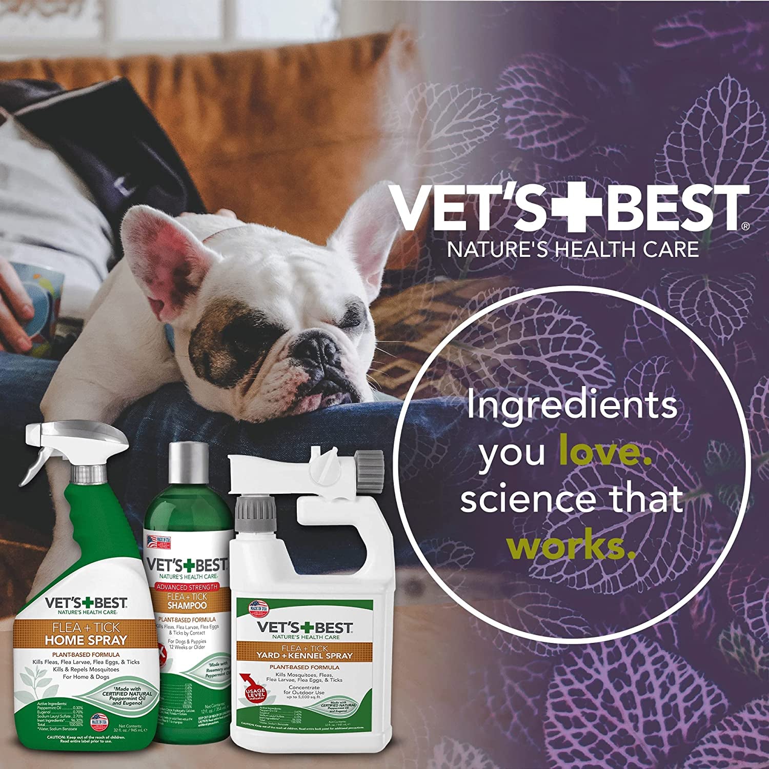 Vet’S Best Flea & Tick Advanced Strength Dog Shampoo - Dog Flea and Tick Treatment - Plant-Based Formula - Certified Natural Oils - 12 Oz