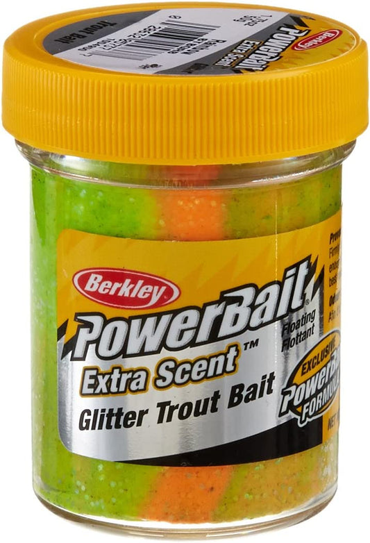 Berkley Powerbait Glitter Trout Bait, Rainbow, 1.75 Ounces, ORANGE,GREEN