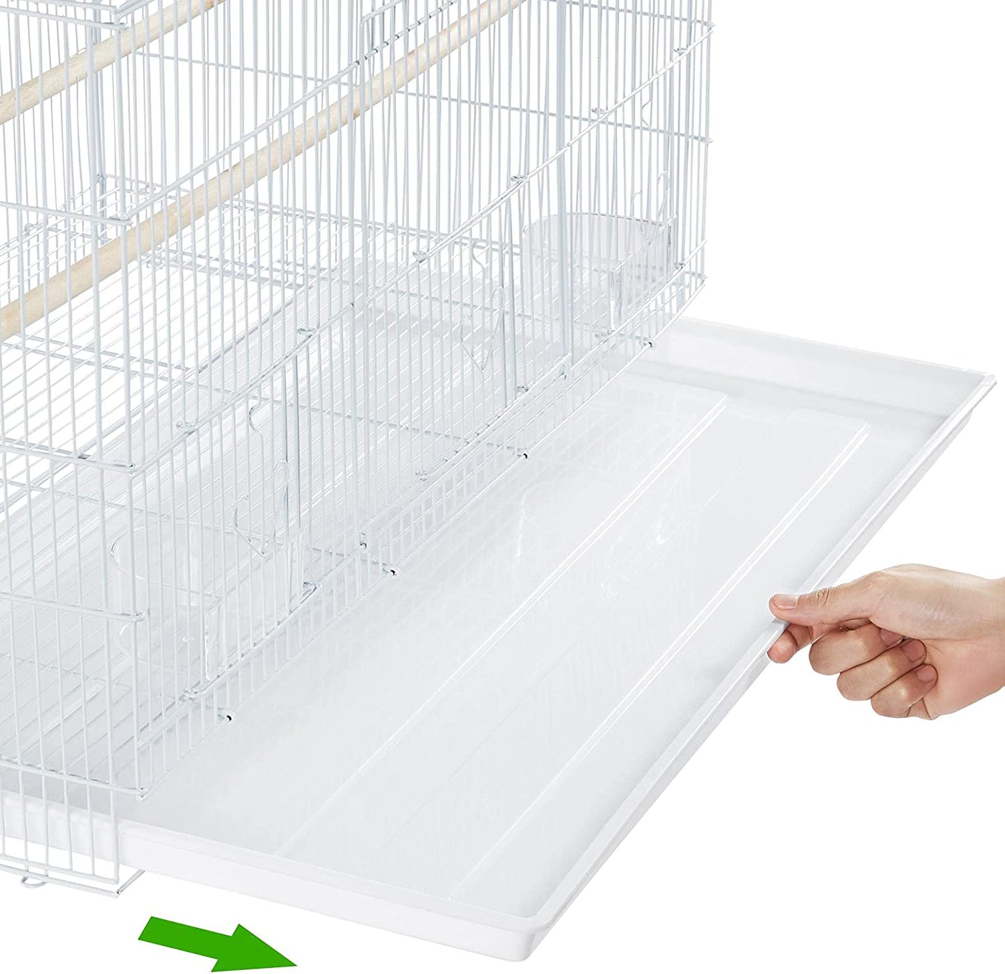 30-Inch Stackable Flight Bird Cages for Parakeets Cockatiels Conures Finches Budgies Lovebirds Canaries Small Birds Parrots Birdcage, White