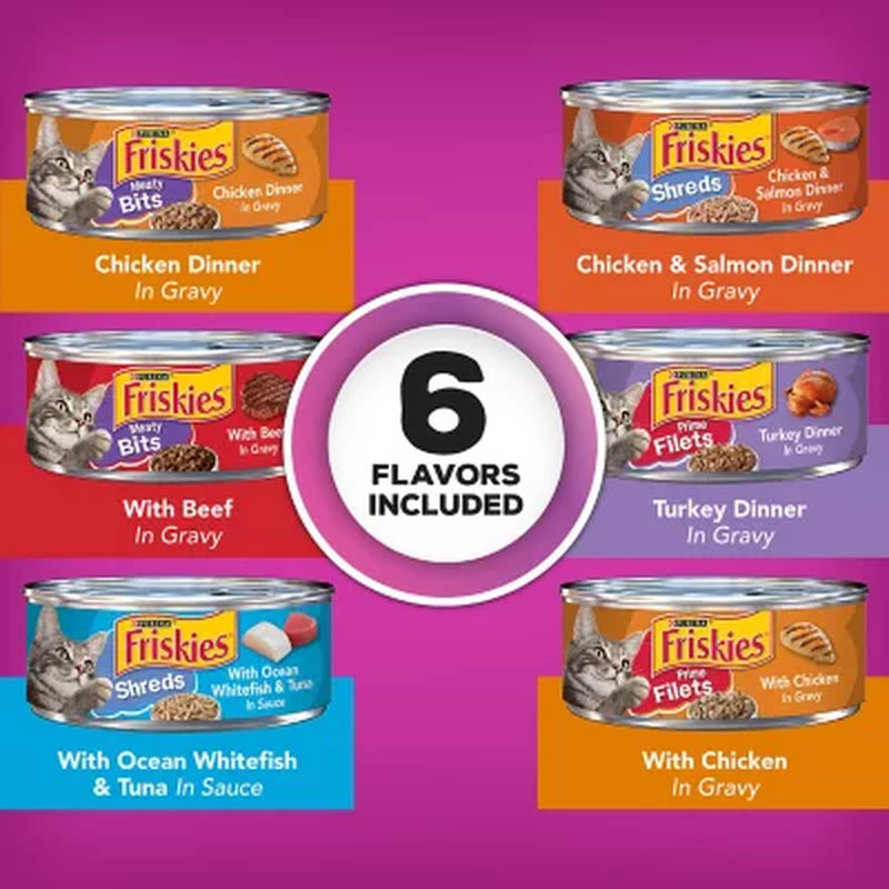 Purina Friskies Wet Cat Food, Gravy Pleasers Variety Pack (5.5 Oz., 60 Ct.)