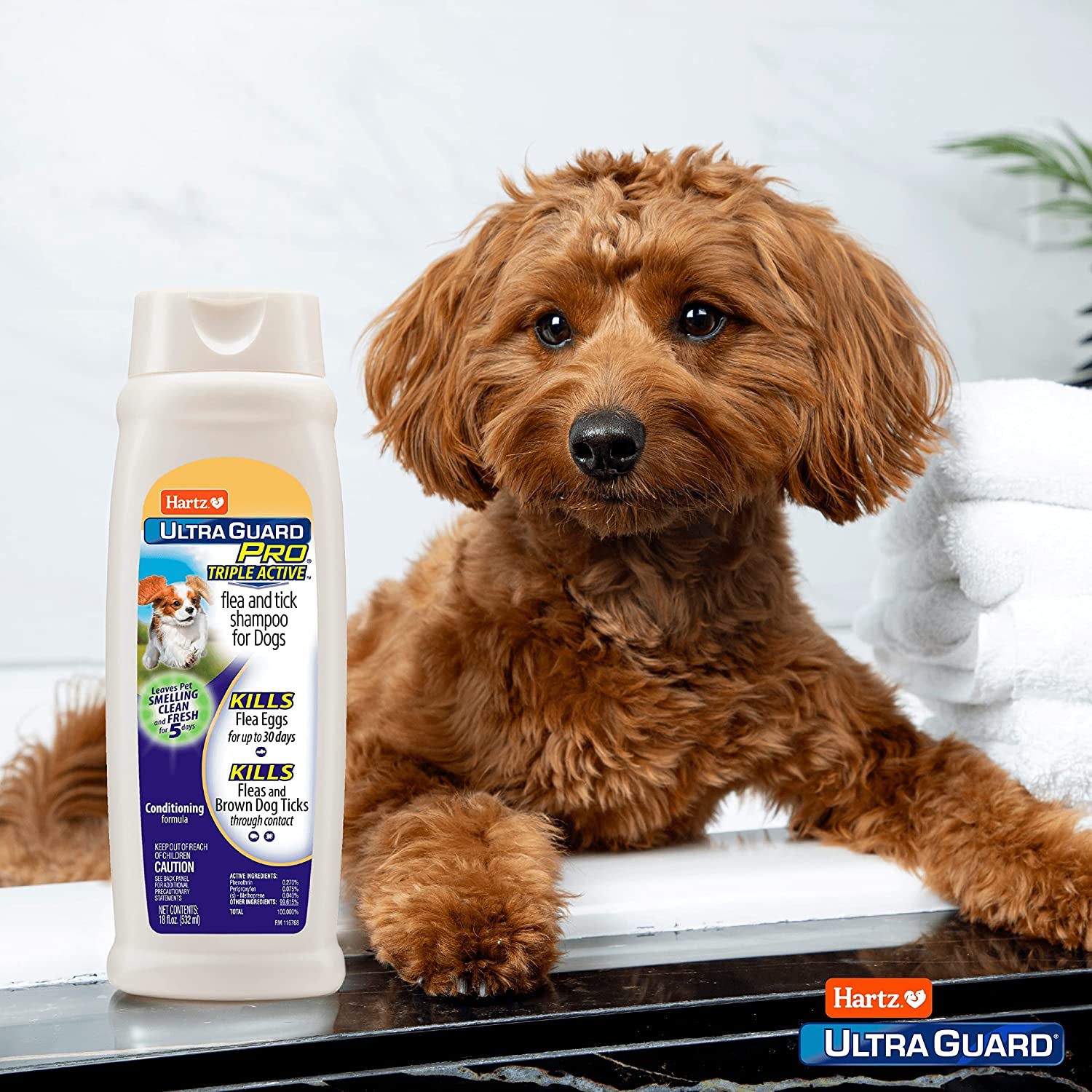 Ultraguard Pro Triple Action Flea & Tick Shampoo for Dogs, Conditioning Formula, 18Oz Bottle