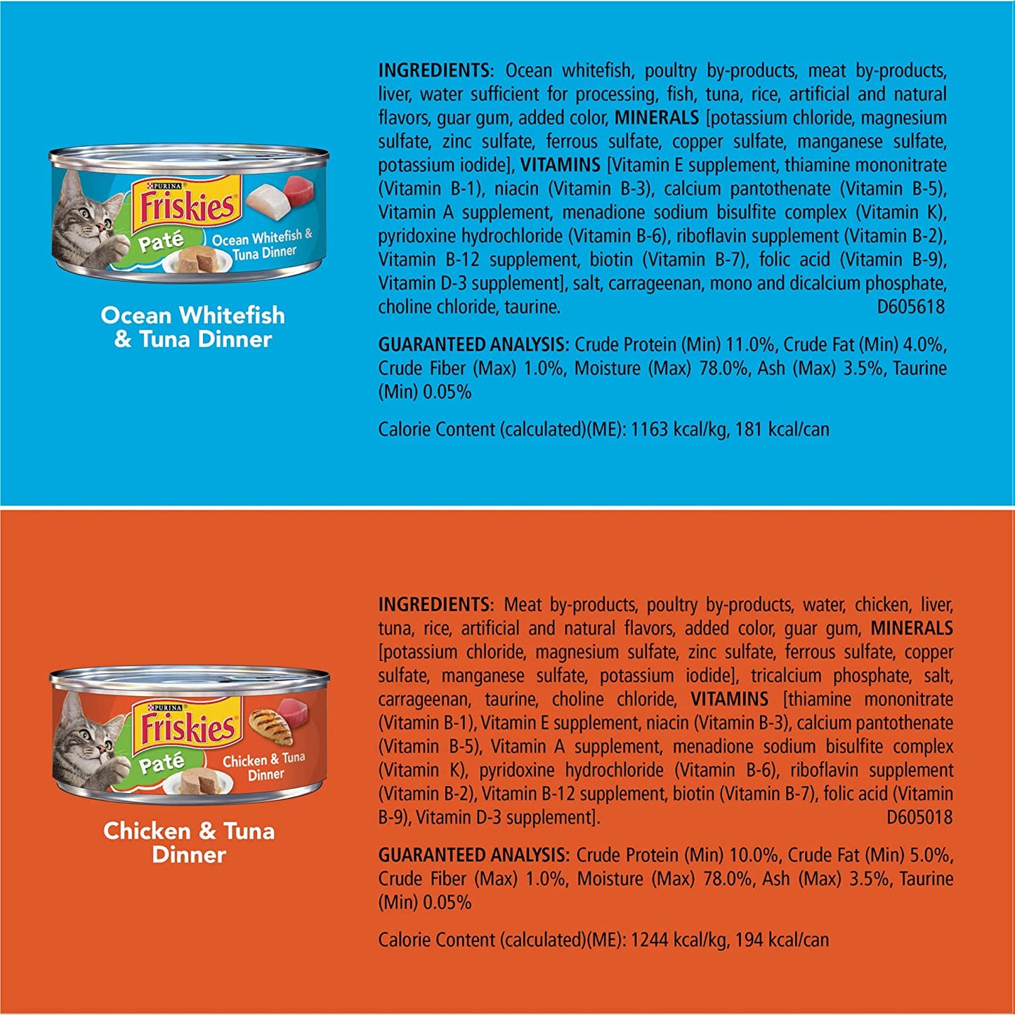 Purina Friskies Wet Cat Food Pate Variety Pack Seafood and Chicken Pate Favorites - (40) 5.5 Oz. Cans